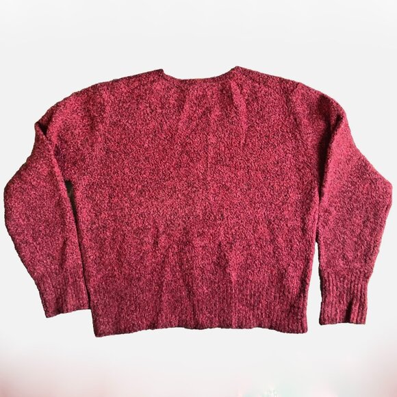 Eileen Fisher Merino Wool Cashmere Blend V Neck Cardigan Sweater L cropped boxy - Picture 3 of 10